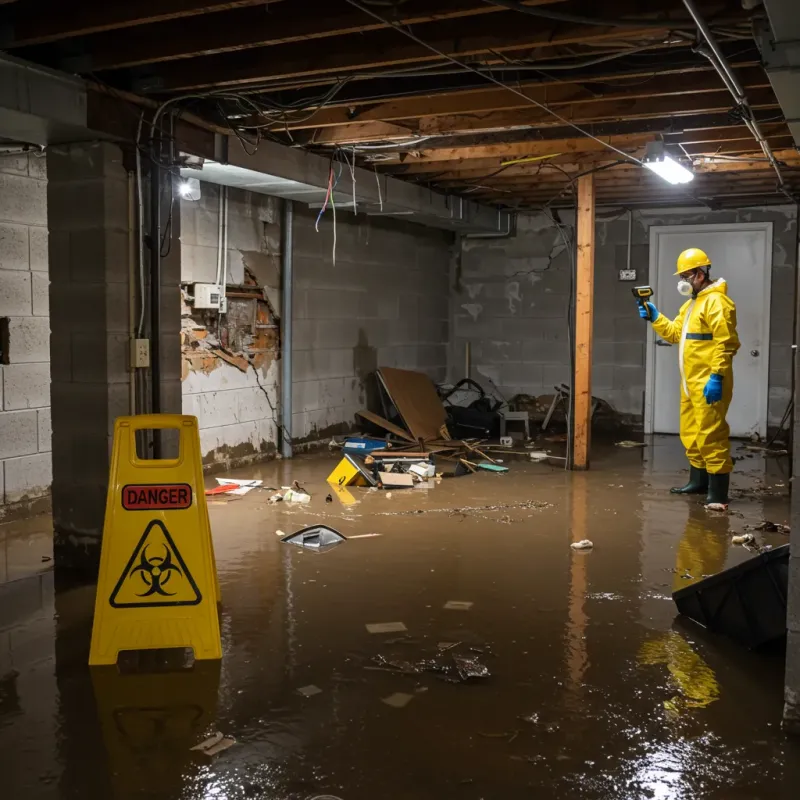 Flooded Basement Electrical Hazard in Westfield, IN Property